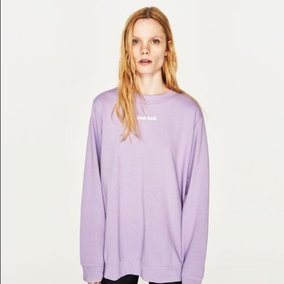Zara Sweaters - Zara Open Back Sweater Sz MEDIUM Lavender 1431